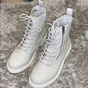 White combat boots